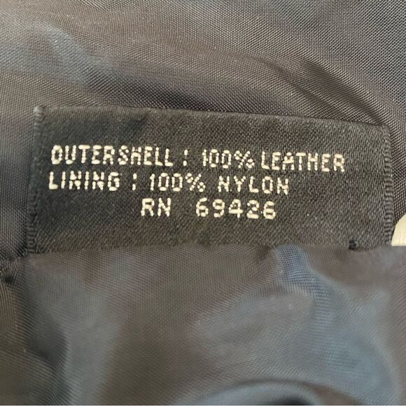 Y2K Wilson Vintage Maxima Black Leather Jacket Size Small - Picture 11 of 15